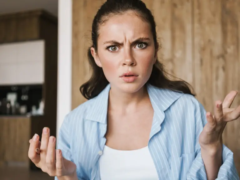 A woman upset about something, triggering her anger management issue