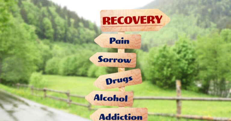 directional sign to recovery