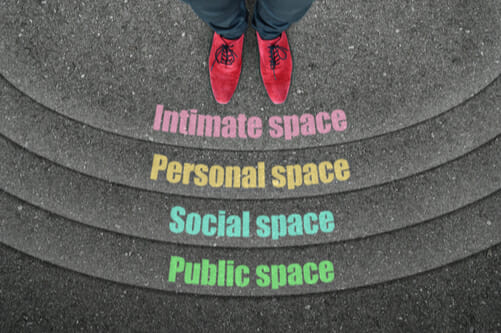 personal standing with levels of personal space for social anxiety
