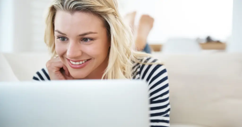 Woman taking an online adhd assessment