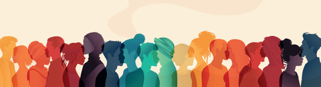 Graphic depicting a broad spectrum of personalities and identities.