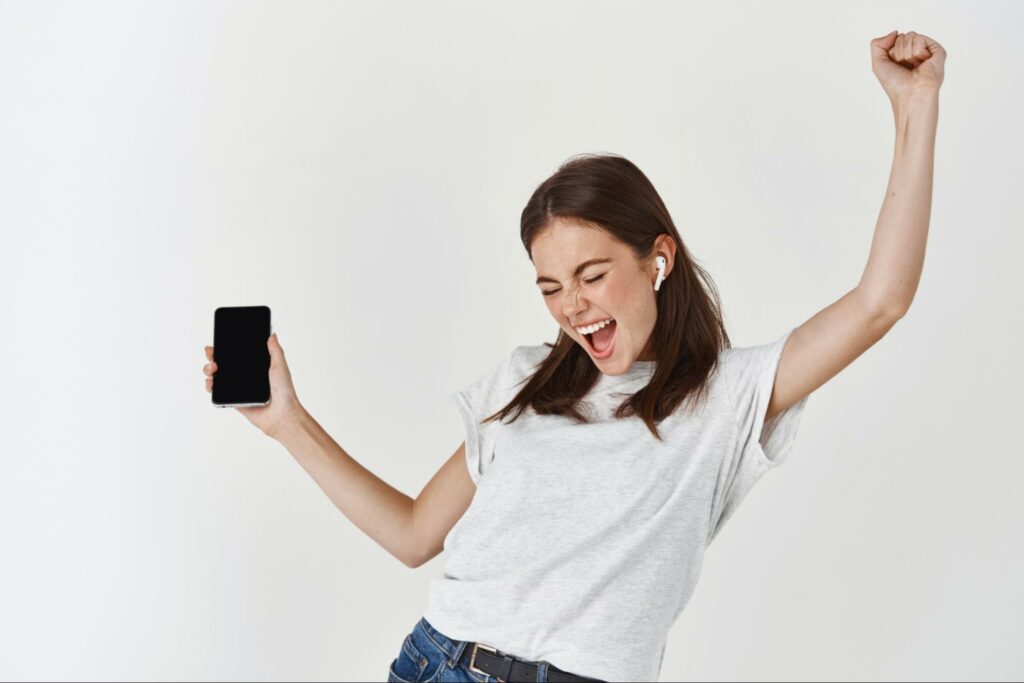 A woman listening to music as a confidence building exercise.