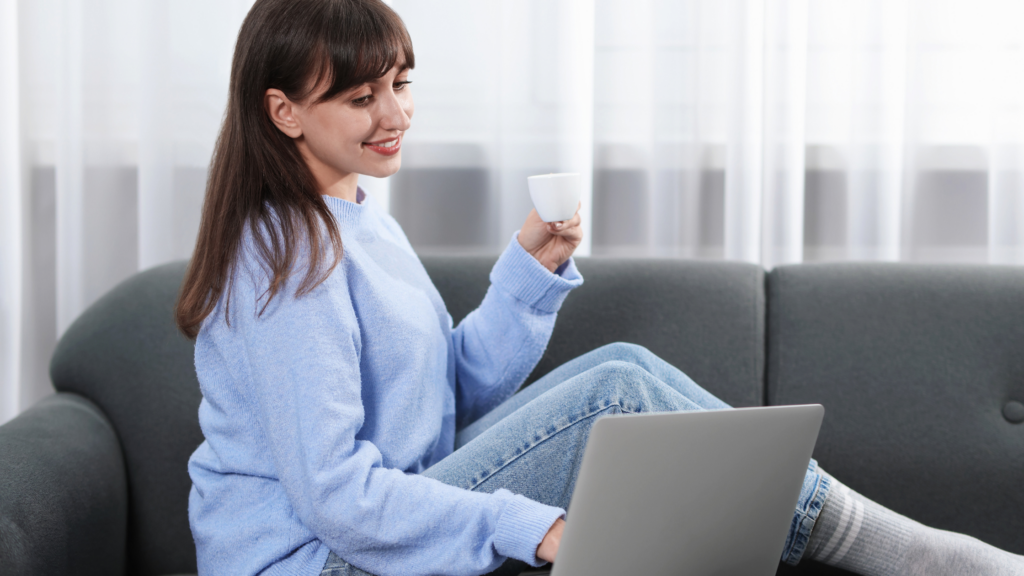 Client speaking with therapist during an online emotional regulation therapy session