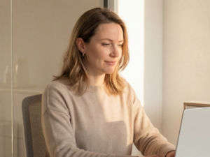 Woman during Emotional Regulation Therapy session online