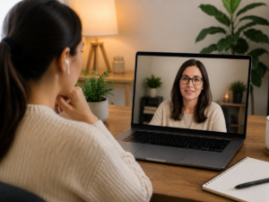 Therapist providing EMDR therapy for OCD during a counseling session focused on anxiety and intrusive thoughts