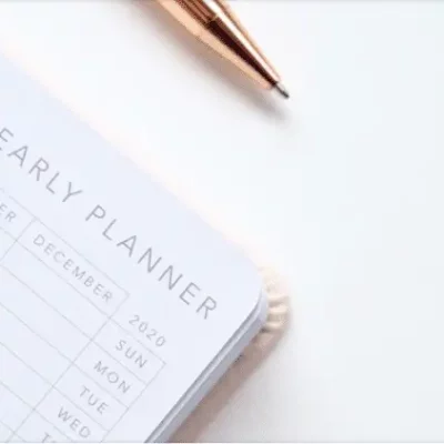 yearly planner with pen